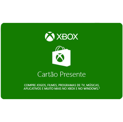 Com um cartão-presente do Xbox, o jogador tem a liberdade de escolher o presente que quiser – mesmo se o jogador for você. Ele pode ser usado para comprar os melhores e mais novos downloads de jogos completos para Xbox, apps e muito mais. Não é preciso se preocupar com tarifas nem datas de expiração. O código de presente digital é válido para compras na Microsoft Store online, no Windows e no Xbox.