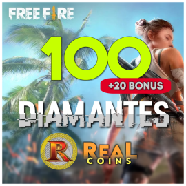 Cartão Free Fire 100 Diamantes + Bônus
