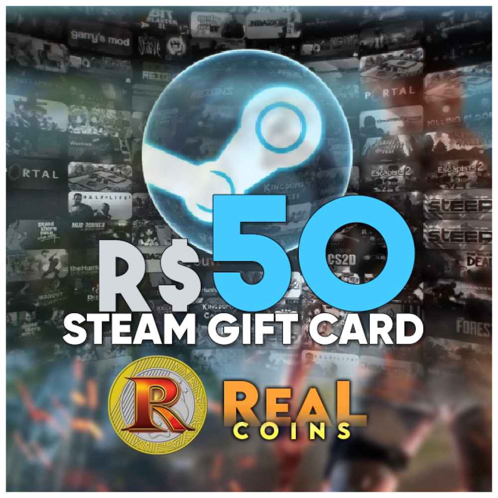 Cartão Pré-Pago STEAM Gift R$ 50 Reais