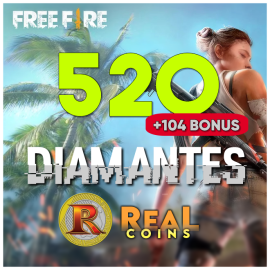 Cartão Free Fire 520 Diamantes + Bônus